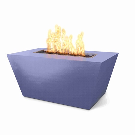 The Outdoor Plus 84 Rectangular Mesa Fire Pit - Powder Coated Metal - Gray - Match Lit - Liquid Propane OPT-PCTT8424-GRY-LP
